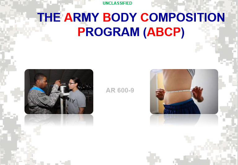 A powerpoint class on army body composition program