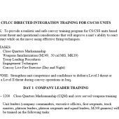 Convoy Training, Outline for a 4-day Exercise