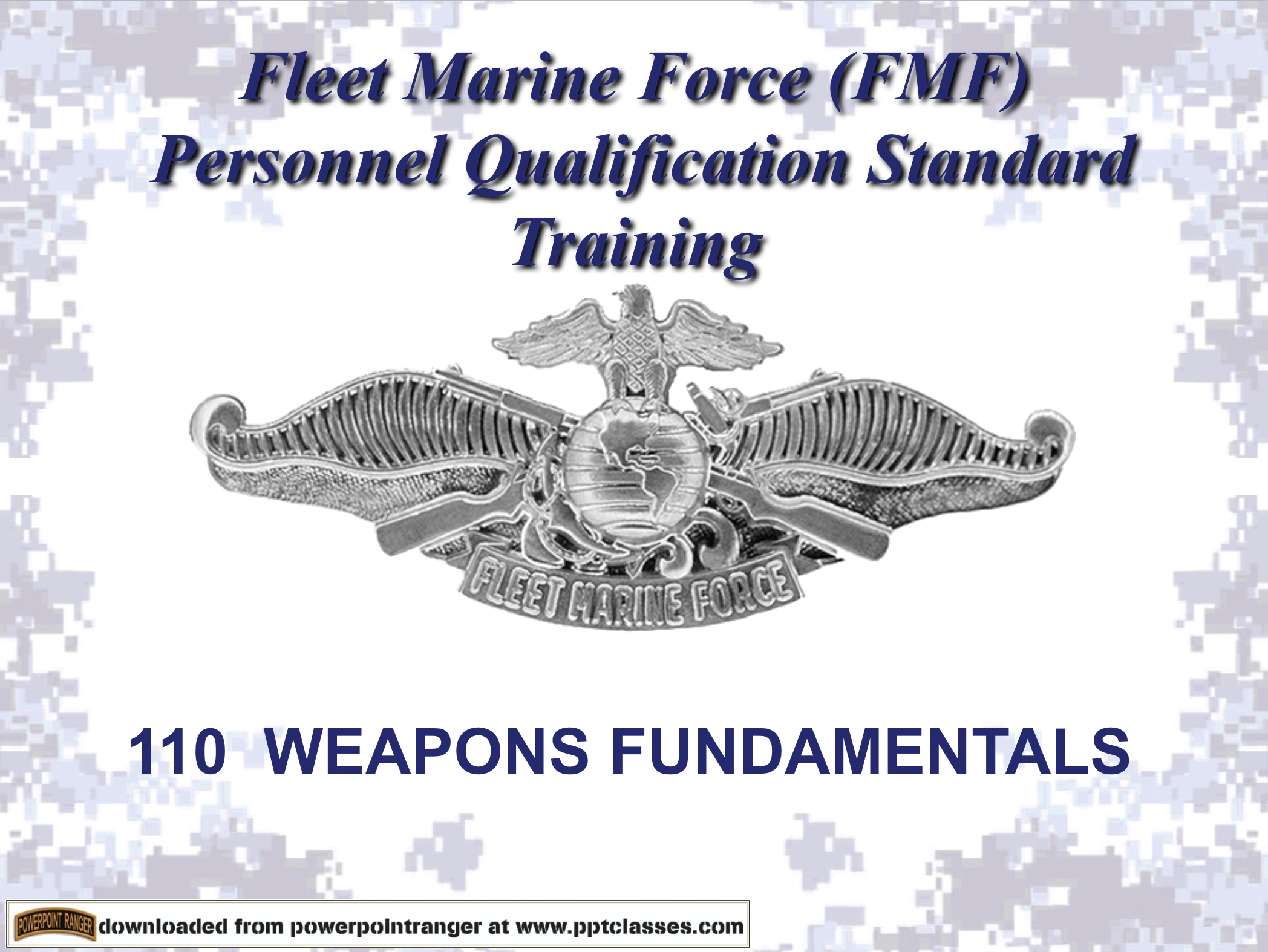 Fleet Marine Force Personnel Qualification Standard (PQS) Training