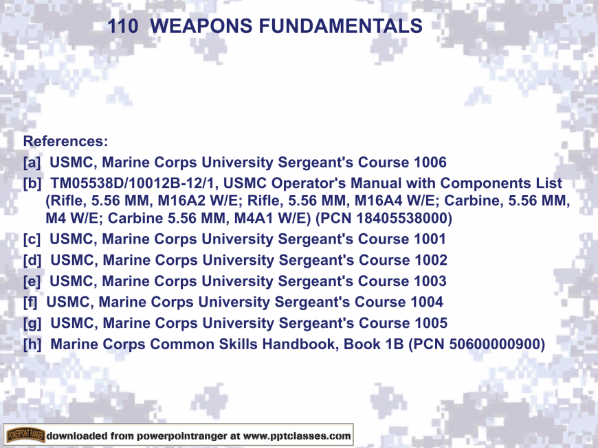 Fleet Marine Force Personnel Qualification Standard (PQS) Training