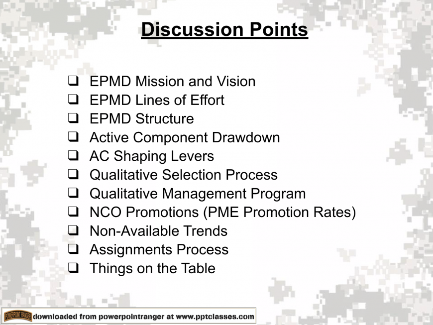 Enlisted Promotions Management Directorate (EPMD)