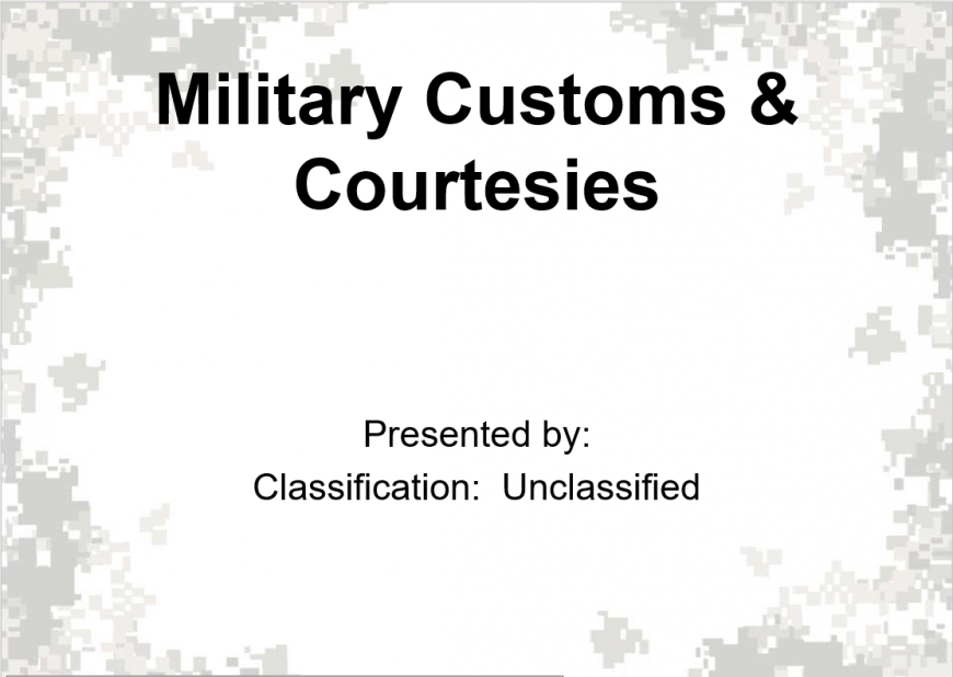 Military Customs and Courtesies first power point slide