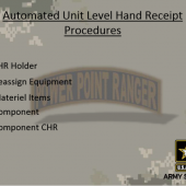 Automated Hand Receipt Procedures