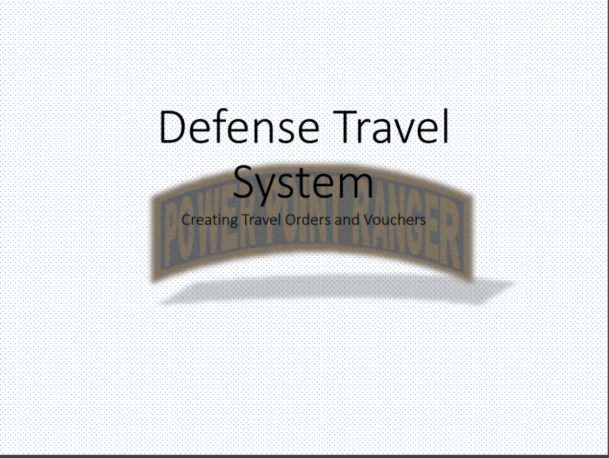 Defense Travel System pdf class