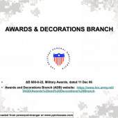 Army Awards Branch Update