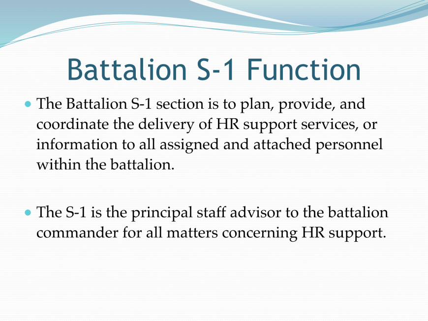 Battalion S-1 Functions