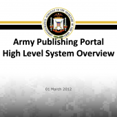 Army Publishing portal, Overview