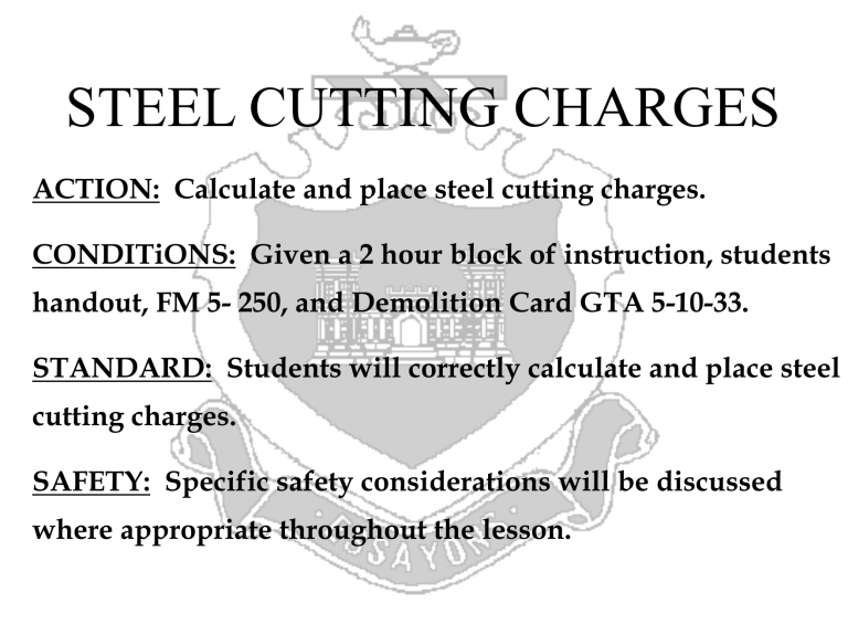 Steel Cutting Charges PowerPoint Ranger, Premade Military PPT Classes