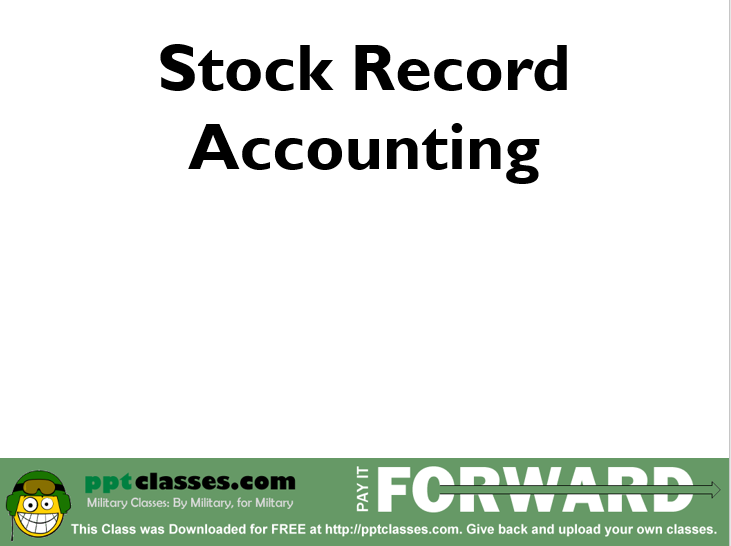 Stock Record Accounting