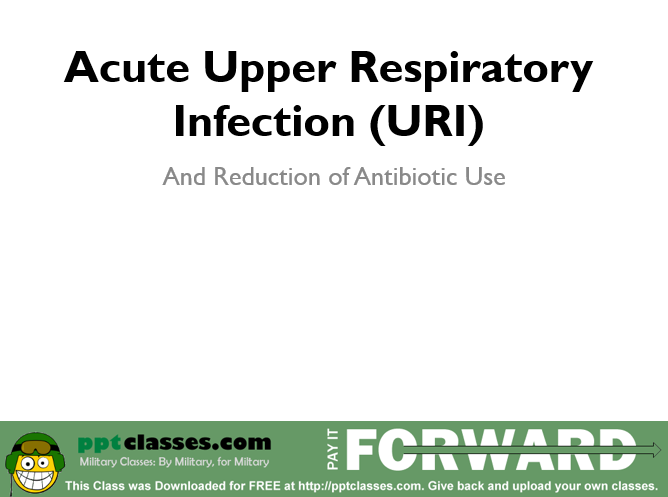 Upper Respiratory Infection