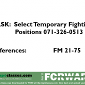 071-COM-0513 (Select Temporary Fighting Positions)