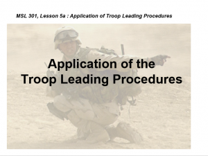 Application of Troop Leading Procedures - PowerPoint Ranger, Pre-made ...