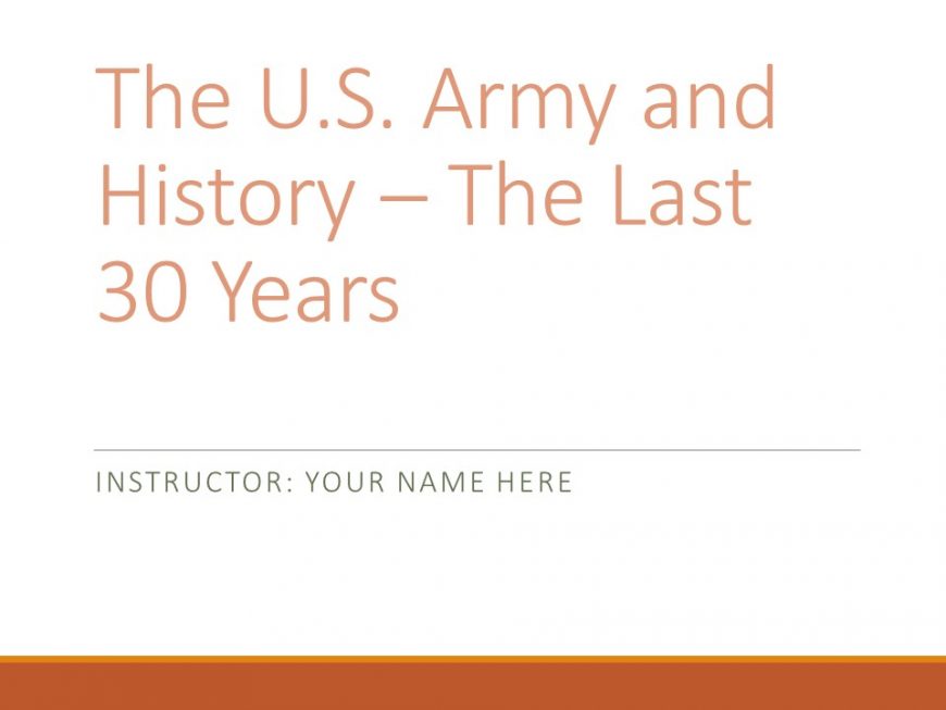 Army History Presentation