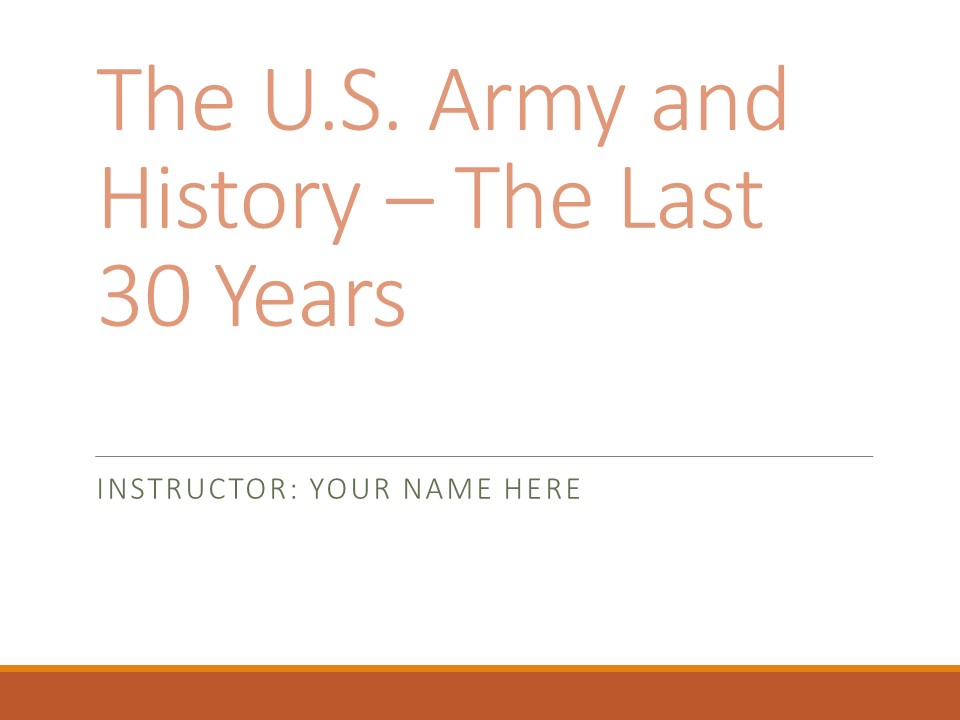 Army History presentation