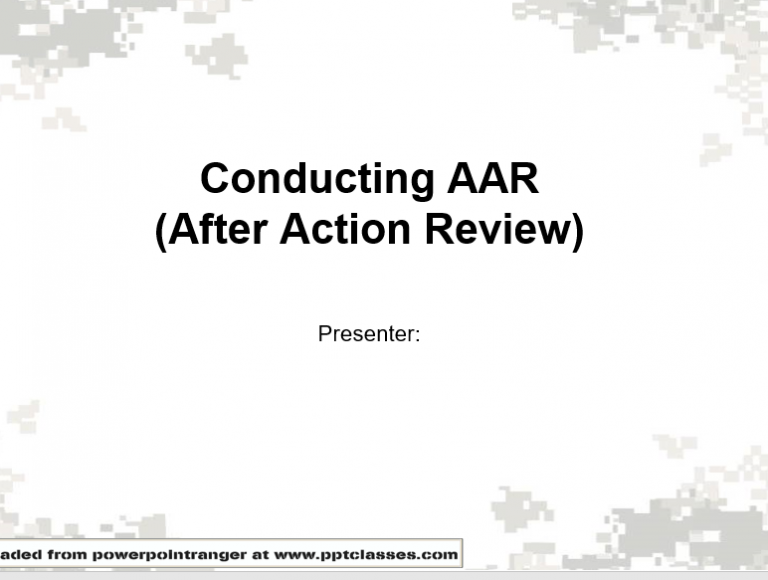 Conducting AAR - PowerPoint Ranger, Pre-made Military PPT Classes