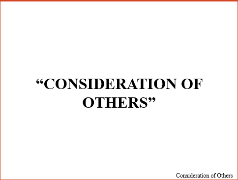 Consideration of Others Archive