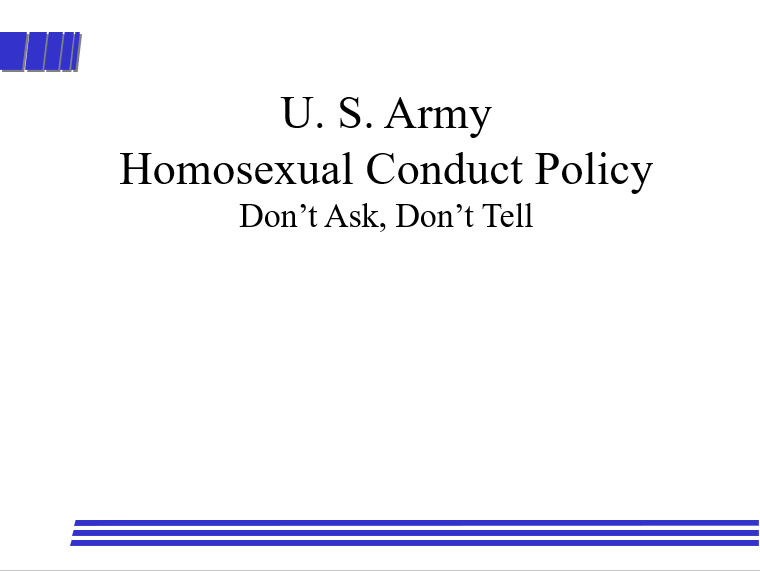 Homosexual Conduct Policy