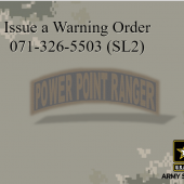 Issue a Warning Order – 071-326-5503 (SL2)