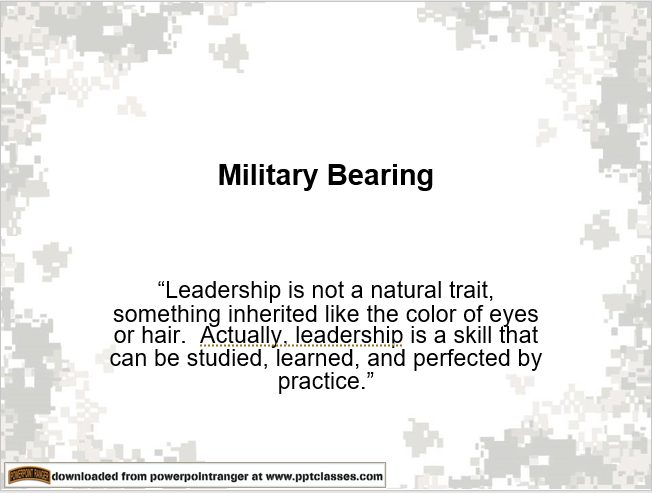 Military Bearing Powerpoint Ranger Pre Made Military Ppt Classes