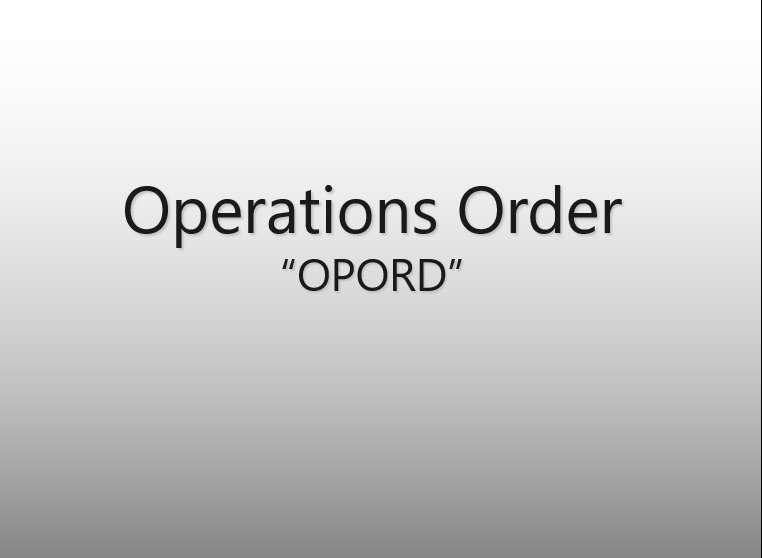 Operations OrderOperational and Staff