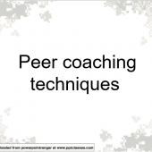 Peer coaching techniques