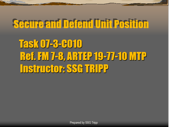 Secure and Defend a position v2