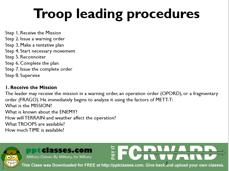 Troop Leading Procedures