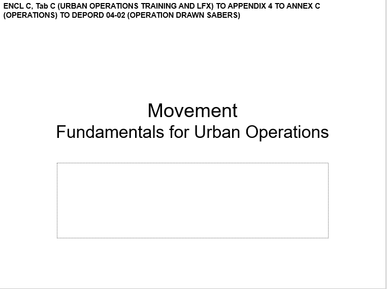 A power point class on movement of urban operations