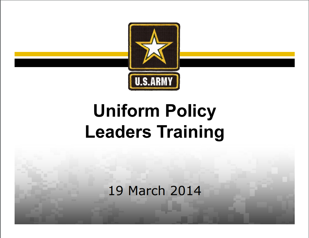 A power point class on uniform policy leaders training