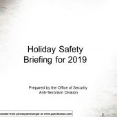 Holiday Safety Briefing for 2019