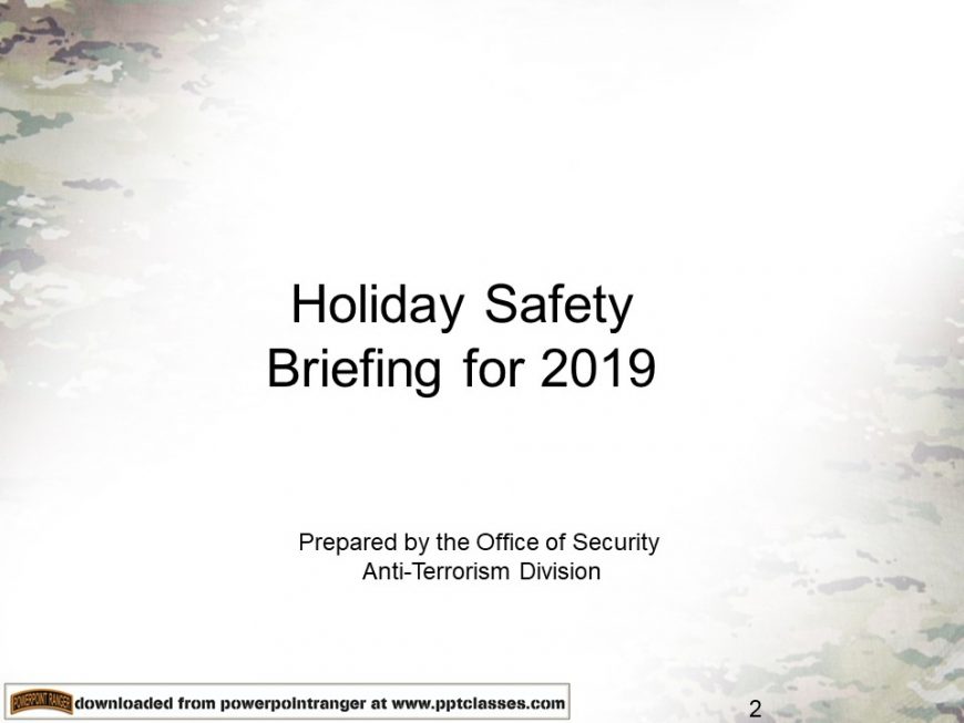 Holiday Safety Briefing for 2019