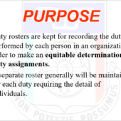 DA Form 6 Duty Roster Class