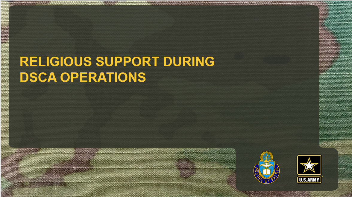 Religious Support During DSCA Operations